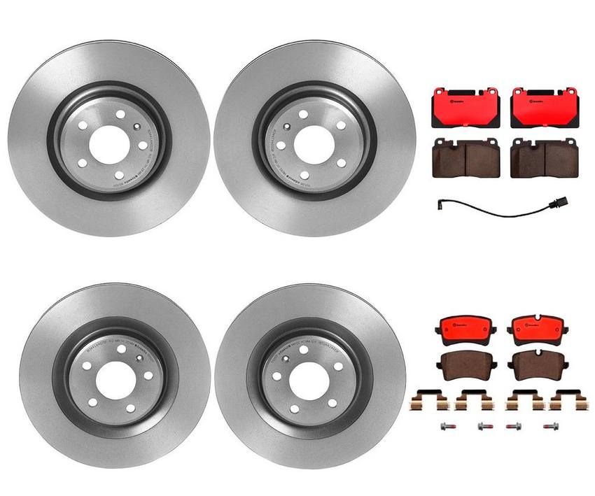 Audi Brake Kit - Pads and Rotors Front and Rear (345mm/330mm) (Ceramic) 8R0698151T - Brembo 3326088KIT